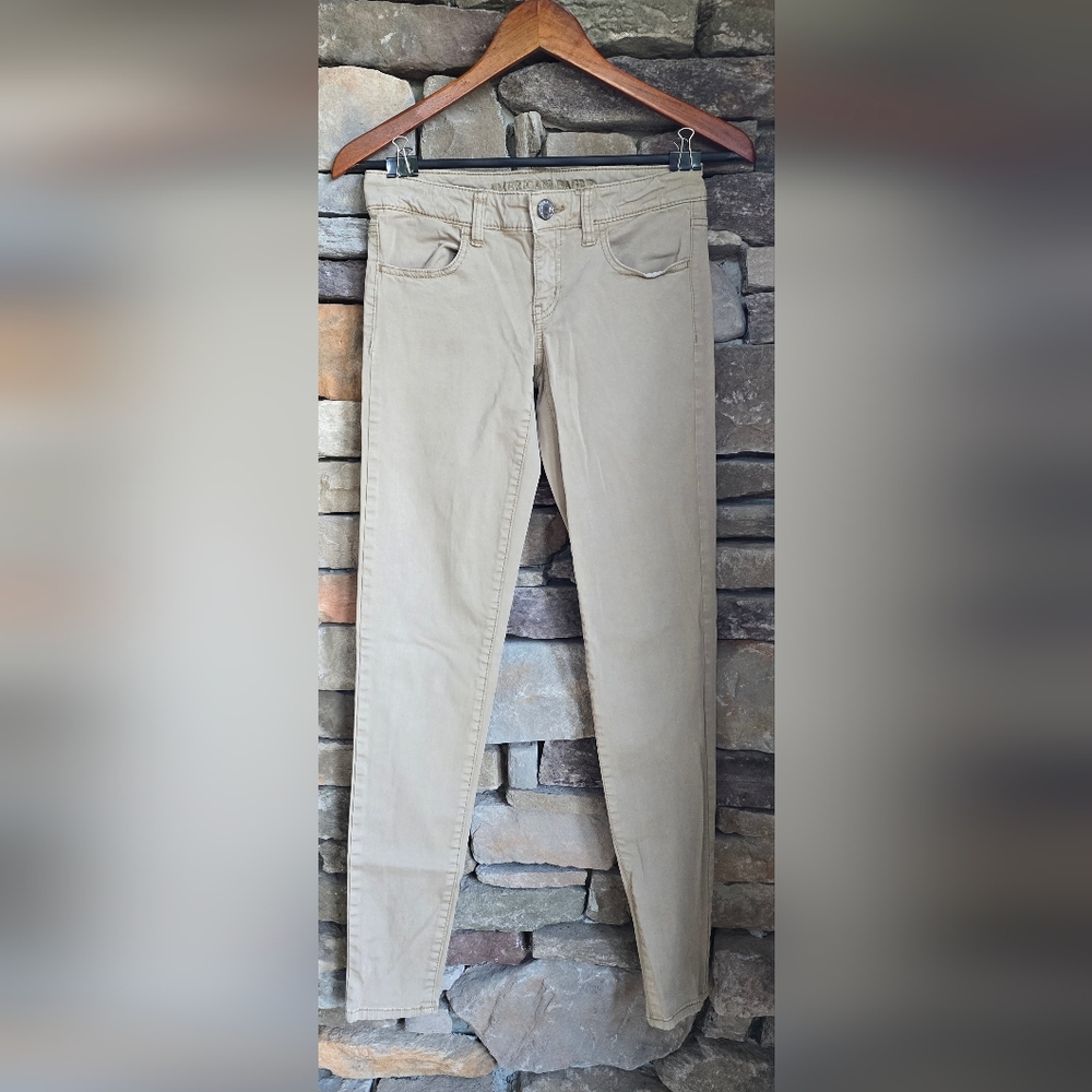 American Eagle Outfitters Tan Super Stretch Jegging Pants Size 0 Excellent Cond!